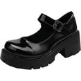 thumbnail image 1 of Womens platform Mary janes Shoes Sweet Toe Ankle Lolita Gothic Platform Dress Pumps Shoes Chunky Platform Shoes Patent Leather Dress Shoes, 1 of 5