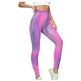 thumbnail image 1 of Womens plus $15 & under! Yoga Pants for Women Plus Size Fashion Casual Printed Gradient Span Ladies High Waist Wide Leg Trousers Yoga Pants Long Pants, 1 of 3