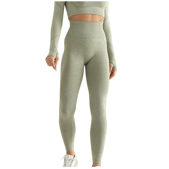 Womens plus $15 & under! Yoga Pants for Women Plus Size Fashion Solid Color Seamless Hip Lifting Breathable Yoga Suit With Tight Fitting High Waisted Sports Bottom Fitness Pants