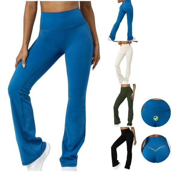 Womens plus $15 & under! Yoga Pants for Women Plus Size Fashion High Waist Hip Lift Horn Yoga Pants Skinny Sports Dance Wide Leg Pants