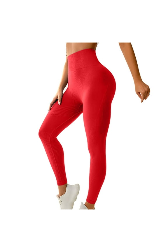 Womens plus $15 & under! Yoga Pants for Women Plus Size Fashion New Thread Seamless Tight High Waist Sports Yoga Pants