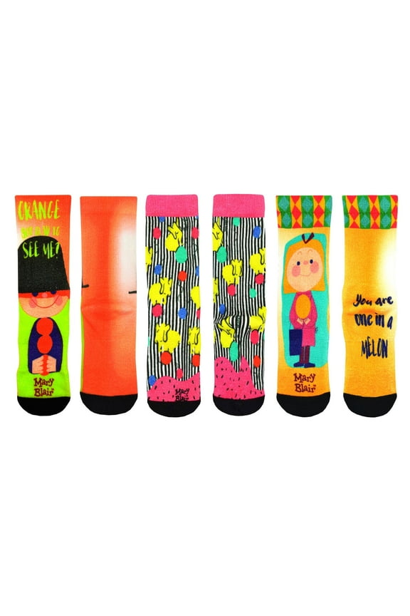 Mary Blair Fun Character Novelty Women Crew Printed Socks