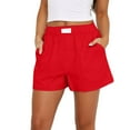 thumbnail image 1 of Womens's Casual Beach Shorts Plus Size Fashion Mid Waist Cotton and Linen Shorts Solid Color Comfortable Elastic Wide Leg Casual, 1 of 7