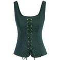 thumbnail image 1 of Womens's Cotton Corsets Bustier Tops Criss Cross Lace-up Waistcoat Tie Front Bustiers Slim Fit Vintage Outfits (XL, Green 01), 1 of 4