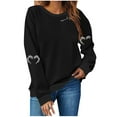 thumbnail image 1 of Womens's Funny Crewneck Sweatshirts Loose Casual Graphic Ghost Pumpkin Halloween Tops Long Sleeve Pullovers (L, Black 01), 1 of 4