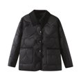 thumbnail image 1 of Womens's Warm Jacket with Small Fragrance,Love Pattern Button Down Jacket Plus Size Long Sleeve Jacket Coat with Pockets, 1 of 8