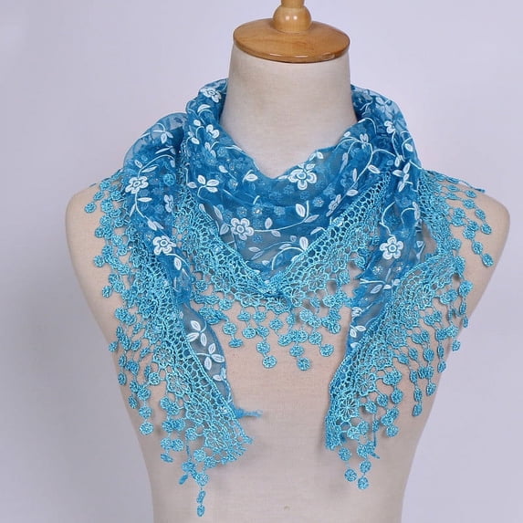 Womens shawl wraps Floral Lace Tassel Sheer summer scarf for women