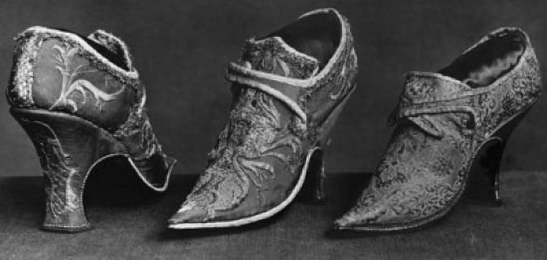 Womens shoes from Reign of Louis XV 1699 France Paris Cluny Museum Canvas Art - (18 x 24)