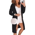 thumbnail image 1 of Womens Solid Color Long Sleeve Open Front Knit Sheer Cardigans Lightweight Kimono Long Sweater, 1 of 3