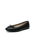 thumbnail image 1 of Womens square toe ballet flats with bow comfortable casual dress shoes for work or office, 1 of 6