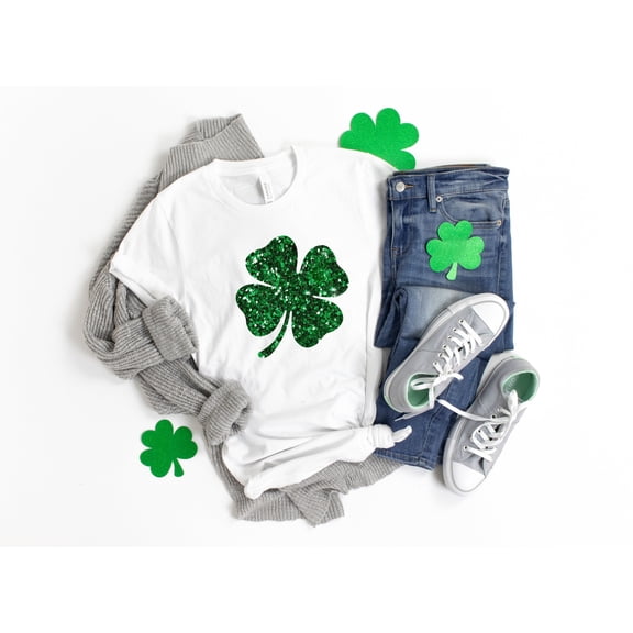 Womens st pattys shirt, glitter shamrock tee, st patricks day shirt, womens st paddys, cut