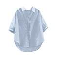 thumbnail image 1 of Womens summer tops Button Down Shirts Long Sleeve Cotton Gauze Tops Casual Collared Blouses Loose Fit business casual pring tops for women, 1 of 7