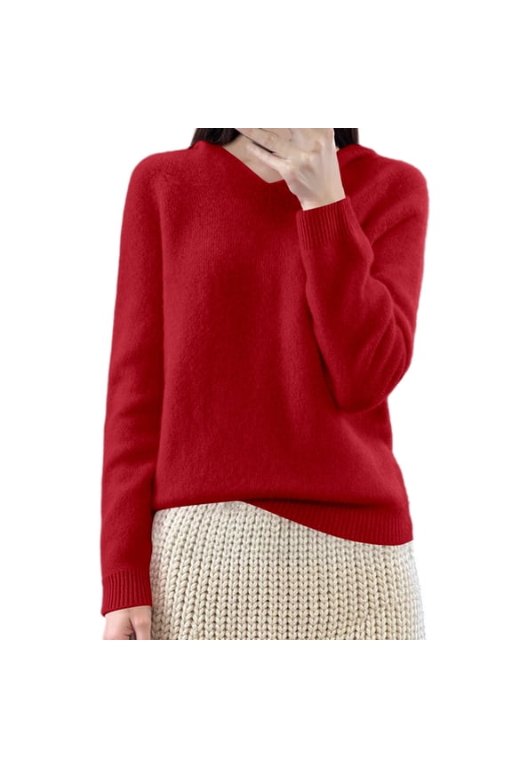 Womens sweaters Oversized Hooded Sweaters Pullover Soft Knit Casual Crewneck comfy Long Sleeve Cozy Autumn winter knitted tops