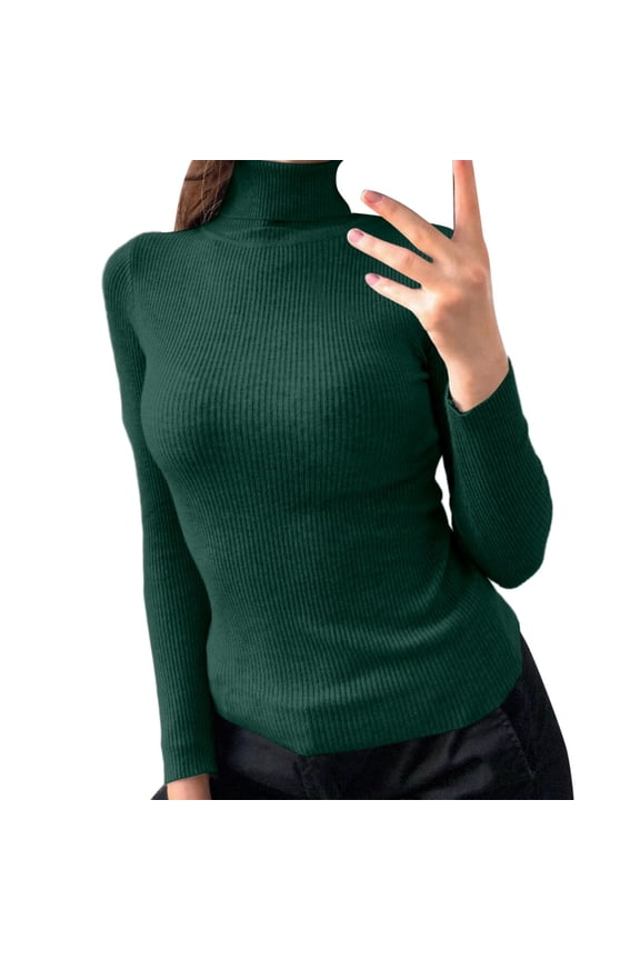 Womens sweaters Turtleneck Pullover Sweaters slim fit Classic long sleeve high neck Knit Tops autumn winter basic pullover tops