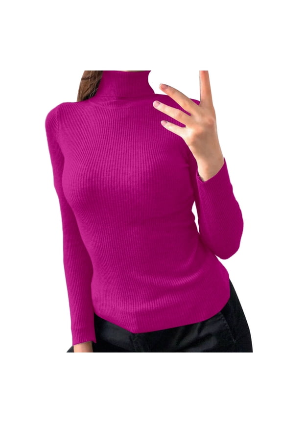 Womens sweaters Turtleneck Pullover Sweaters slim fit Classic long sleeve high neck Knit Tops autumn winter basic pullover tops