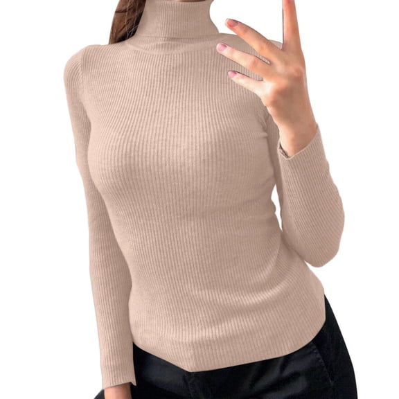 Womens sweaters Turtleneck Pullover Sweaters slim fit Classic long sleeve high neck Knit Tops autumn winter basic pullover tops