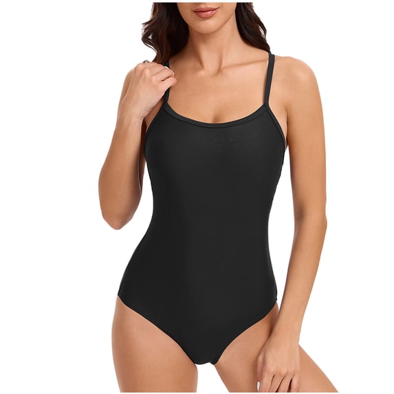 Womens swimsuits Jerdar One Piece Bathing Suits Crisscross Back Modest Full Coverage Athletic Swimsuits for Women Adjustable Straps L