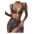 thumbnail image 1 of Womens swimsuits ,Women's Bikini Print Set Swimsuit Three Piece Filled Bra Swimwear Beachwear Multicolor M(M), 1 of 6