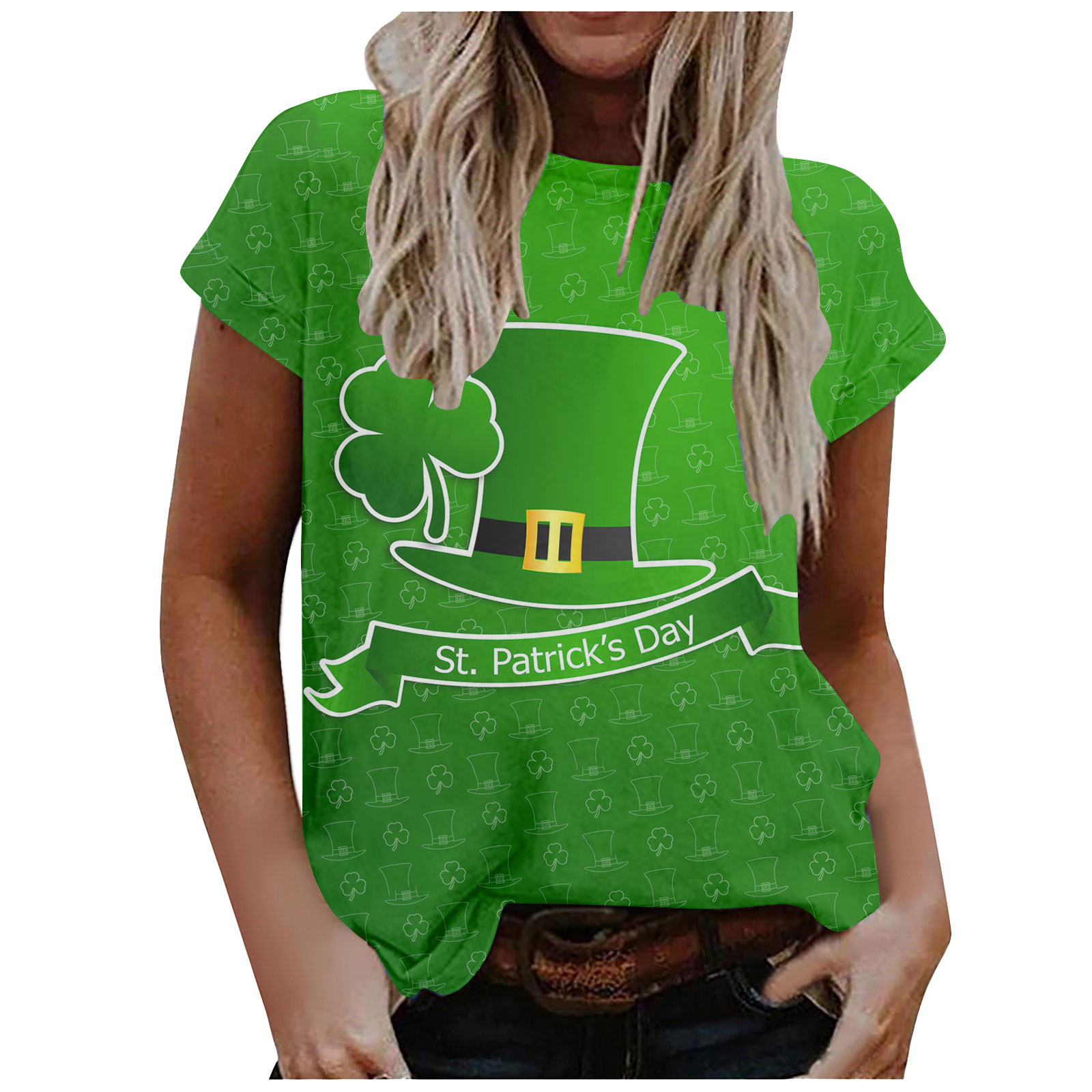 Womens tops womens toos Women's Casual Fashion St. Patrick's Day Print ...