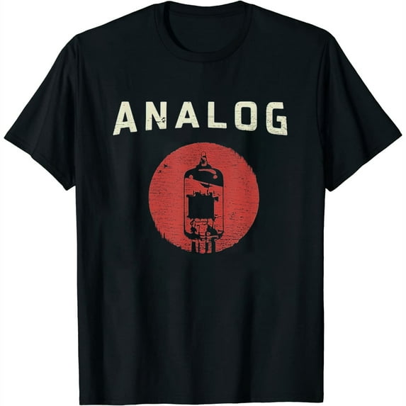 Womens vacuum tube amp analog vintage retro 80's 90's t shirt Black Medium