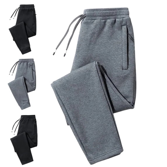 Womens weatpants Winter Fleece Lined Thermal Jogger Pants Drawstring with Zipper Pockets Lightweight Athletic Pants Gray 3XL