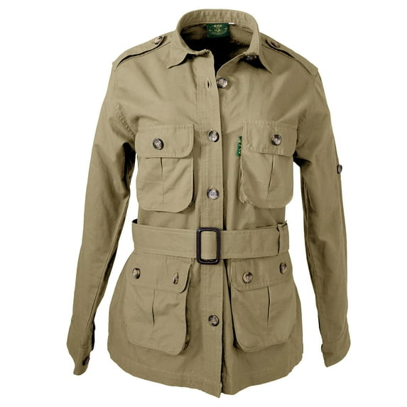 Tag Safari Jacket for Women, Lightweight, Multi Pockets, Perfect for Explorers, Photographers and Journalists (Khaki, X-Small)