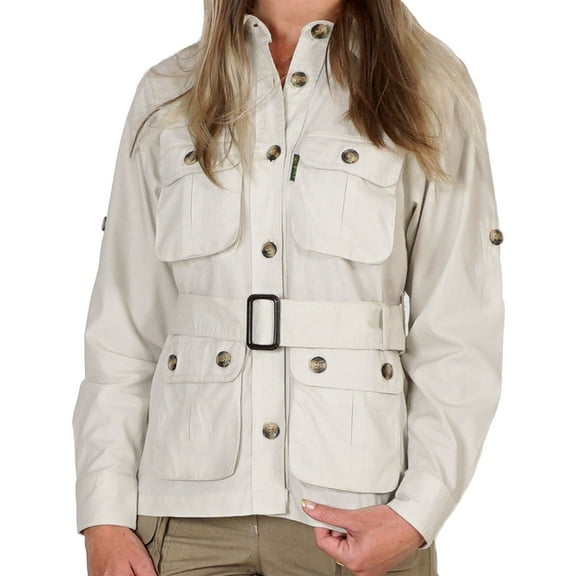 Tag Safari Jacket for Women, Lightweight, Multi Pockets, Perfect for Explorers, Photographers and Journalists (Stone, X-Small)