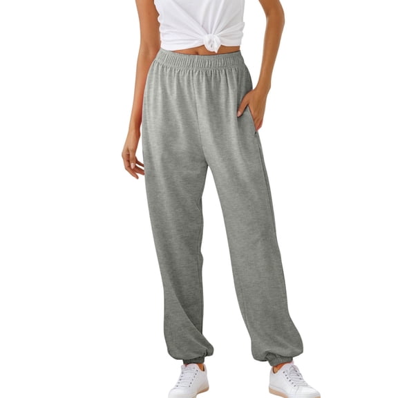 WomensPants Lounge Wear Sweatpants Trousers for Home Casual Sporty Ankle Cuff Versatile Lightweight Fit Grey M