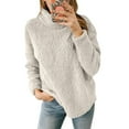 thumbnail image 1 of Womenss Sherpa Fleece Cowl Neck Pullover Thermal Warm Sweater Daily Wear Sweatshirt for Cold Freezing Weather, 1 of 6