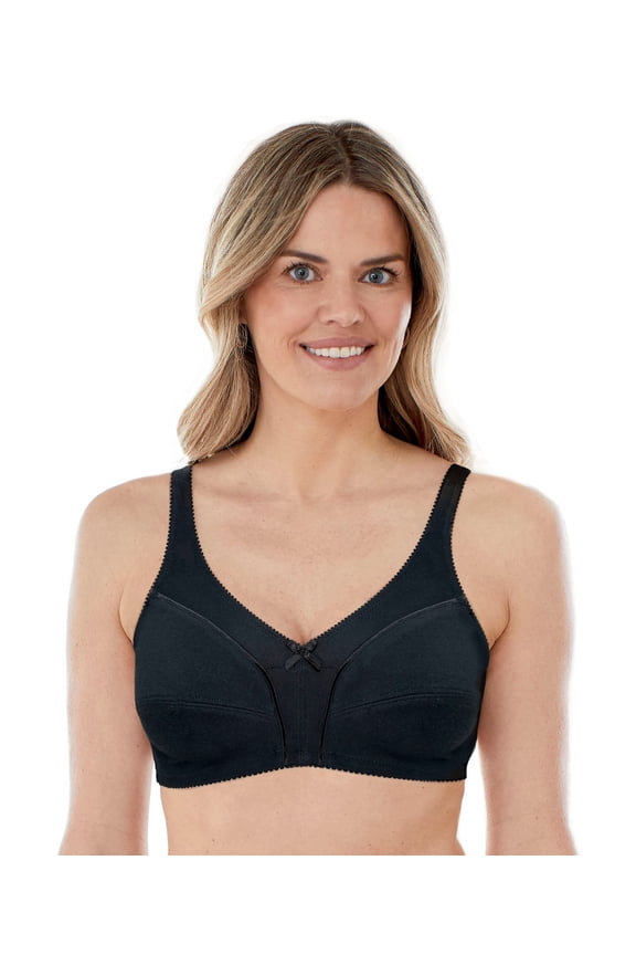 5006825 Comfortable Wireless Cotton Bra with Unlined Seamed Cups