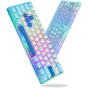 Womier WK61 60% Wired Mechanical Gaming Keyboard for PC, Compact RGB Backlit Hot-Swappable Type-C Keyboard with Pudding Keycaps,red Switch for PC Gamer Office/Windows PC Laptop Mac/Xbox