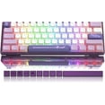 thumbnail image 1 of Womier WK61 Purple Keyboard - 60% RGB Mechanical Gaming Keyboard,Hot-Swappable Mini Keyboard w/Pudding Keycaps, Pro Driver/Software Supported - Red Switch(with Silicone Pad), 1 of 6