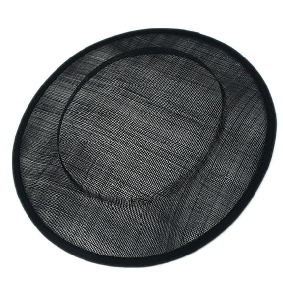 Wommen Sinamay Base Wommen Sinamay Base Cocktail Hat Fascinator Round Base Hat Round Base Millinery DIY Craft Accessory Yarn Hat Bottom (Black)