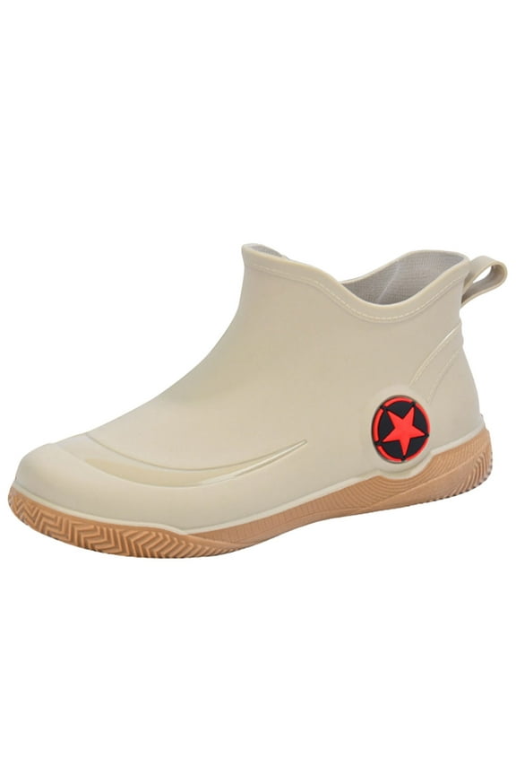 Womnes Mens Unisex Waterproof Garden Shoes Rubber Ankle Rain Boots Slip On Rain Shoes Outdoor Work Footwear