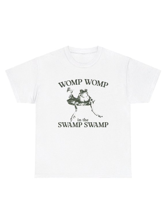 Womp Womp In The Swamp Frog T Shirt Funny Y2K Amphibian Lover Silly Ironic Tee