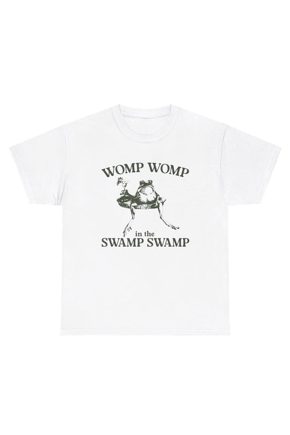 Womp Womp In The Swamp Frog T Shirt Funny Y2K Amphibian Lover Silly Ironic Tee