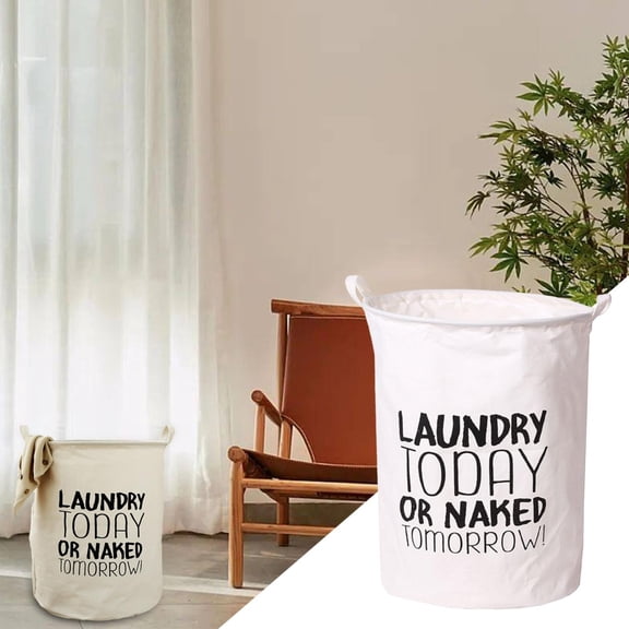 Won LAUNDRY Large Capacity Laundry for Household Storage Organizer with Handles Clothes Hamper, 40 cm×50 cm, White