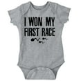 thumbnail image 1 of Won My First Race Little Swimmers Romper Boys or Girls Infant Baby Brisco Brands NB, 1 of 7