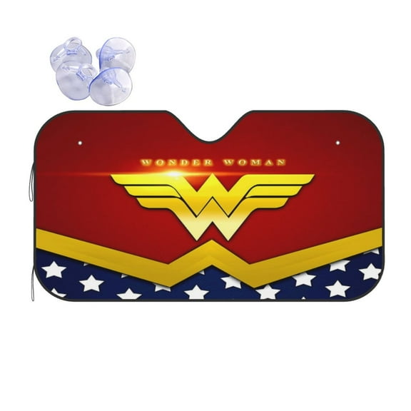 Won-der Women Car Sun Shade Windshield Cartoon Sun Shade for Car Truck & SUV Front Window Shade Protector Blocks Uv Rays and Keep Your Vehicle Cool Sun Shade Visor Shield Cover