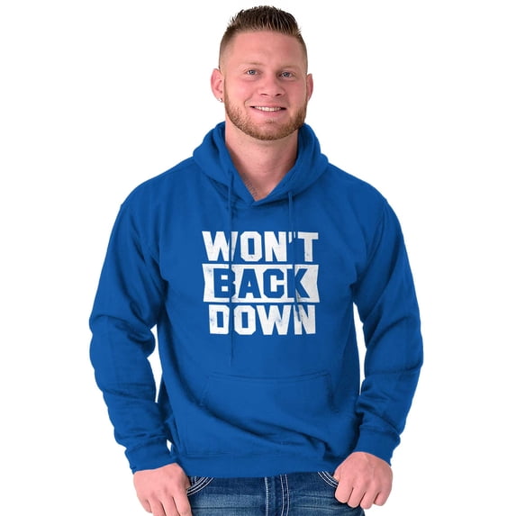 Won't Back Down Athletic Workout Hoodie Sweatshirt Women Men Brisco Brands L