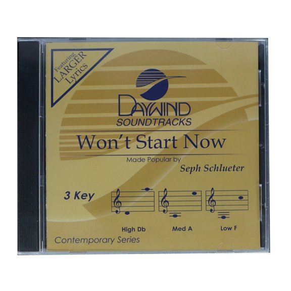 Won't Start Now Made Popular by Seph Schlueter NEW CD Accompaniment