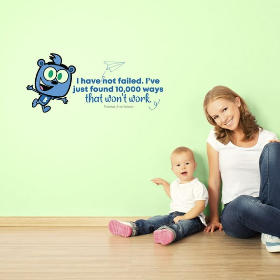 Won't Work Cute Blue Life Quote Cartoon Quotes Decors Wall Sticker Art Design Decal for Girls Boys Kids Room Bedroom Nursery Kindergarten Home Decor Stickers Wall Art Vinyl Decoration (15x30 inch)