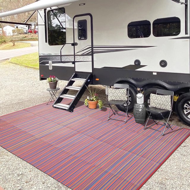 WondRg Outdoor Plastic Rugs on Sale Clearance 5'x8' Area Rugs RV Rugs