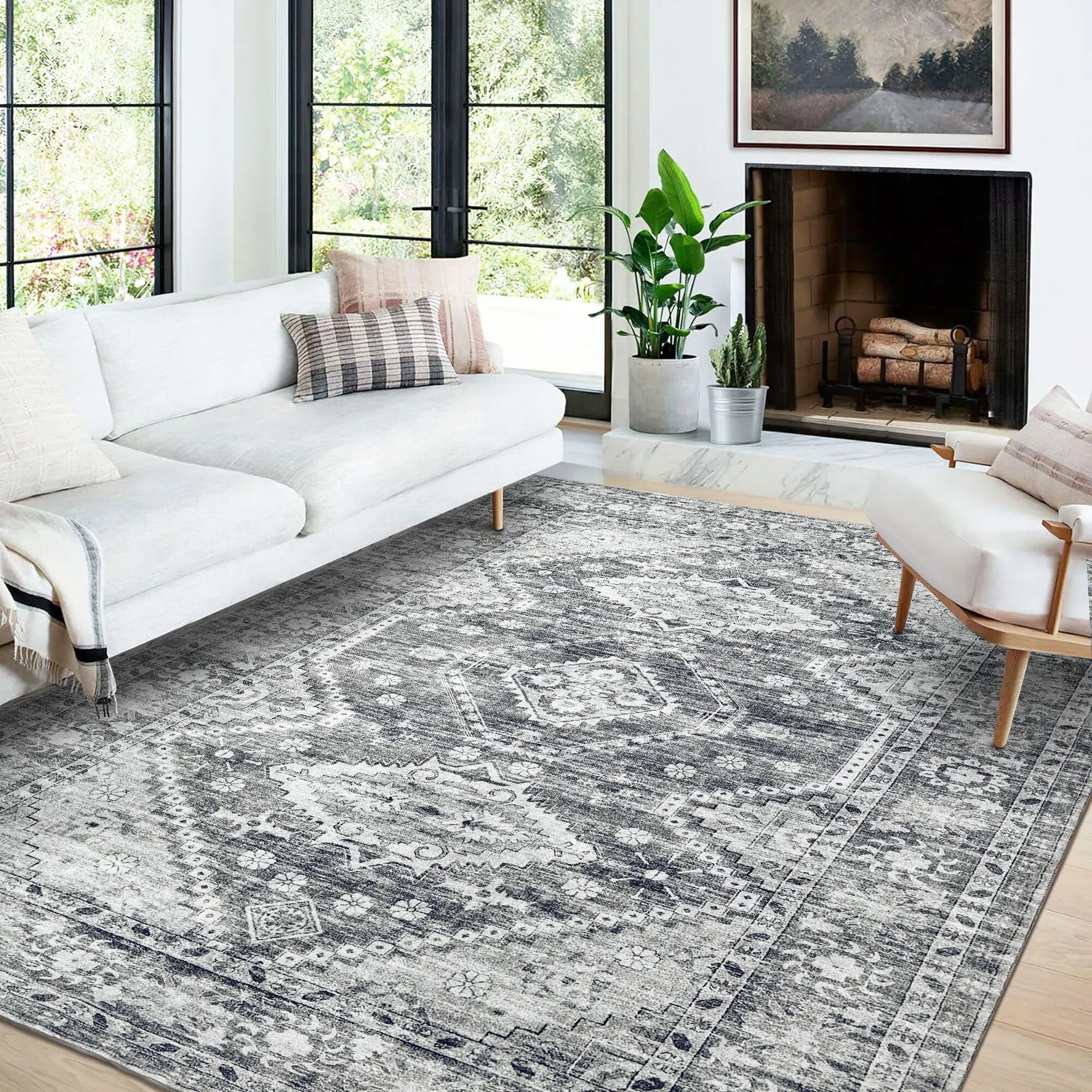 WondRg Persian Area Rugs 5' x 7' indoor Machine Washable Throw Rugs Non