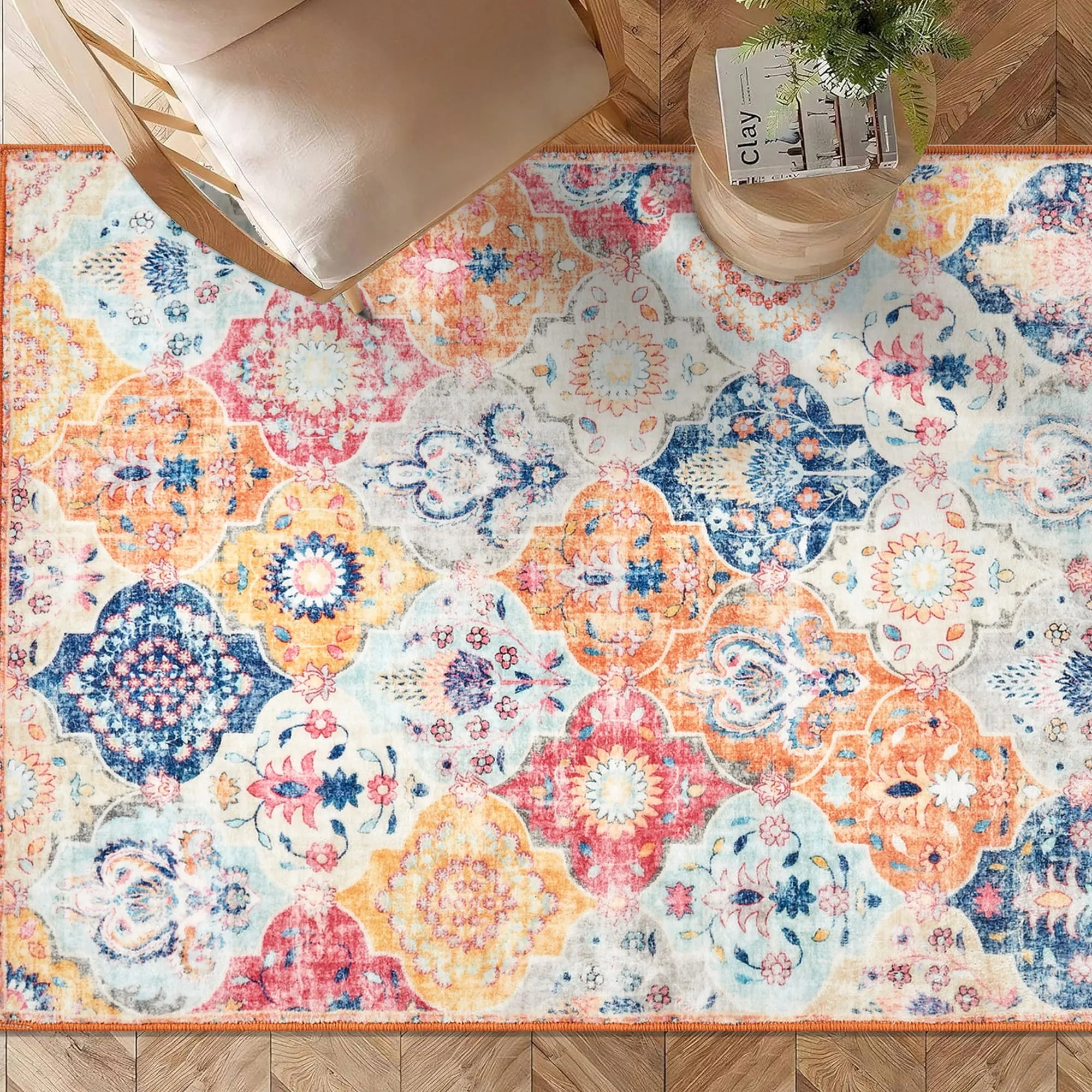 WondRg Small Area Rugs on Clearance 3'x5' Machine Washable Oriental