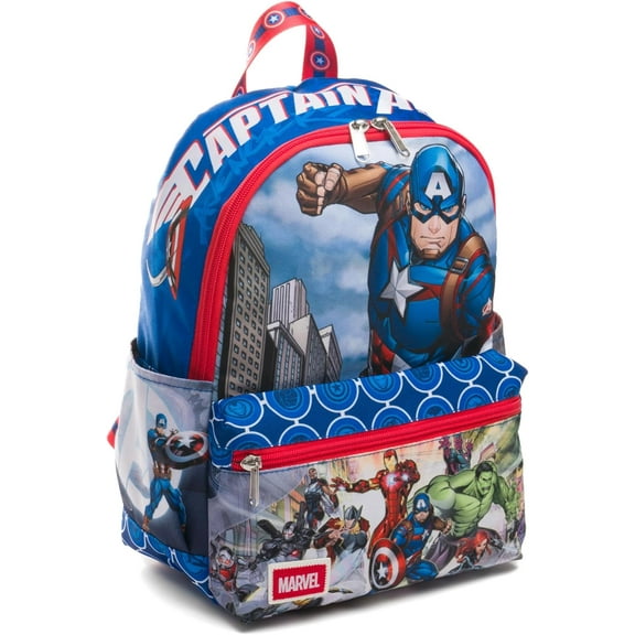 Wondapop Marvel Avengers Captain America 13" Deluxe Nylon Daypack Backpack, Kid, Fun