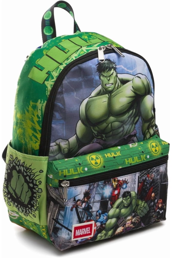 Wondapop Marvel Avengers The Hulk 13" Deluxe Nylon Daypack Backpack, Kid, Fun