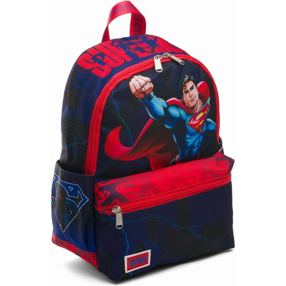 Wondapop Warner Bros Superman Up Up and Away 13" Deluxe Nylon Daypack Backpack, Kid, Fun