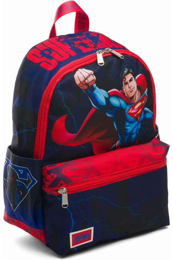 Wondapop Warner Bros Superman Up Up and Away 13" Deluxe Nylon Daypack Backpack, Kid, Fun