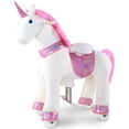 thumbnail image 1 of WondeRides Ride on Pink Unicorn Horse Toy Riding Horse Pony Walking Rocking Plush Animal as Birthday Gifts for Children for 4-9 Years Old, 1 of 9